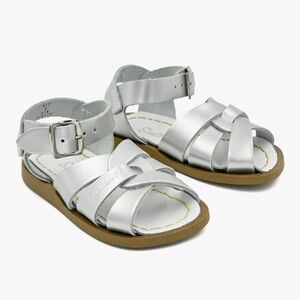 NWOT Salt Water Sandals by Hoy Toddler Metallic Silver Strappy Sandals